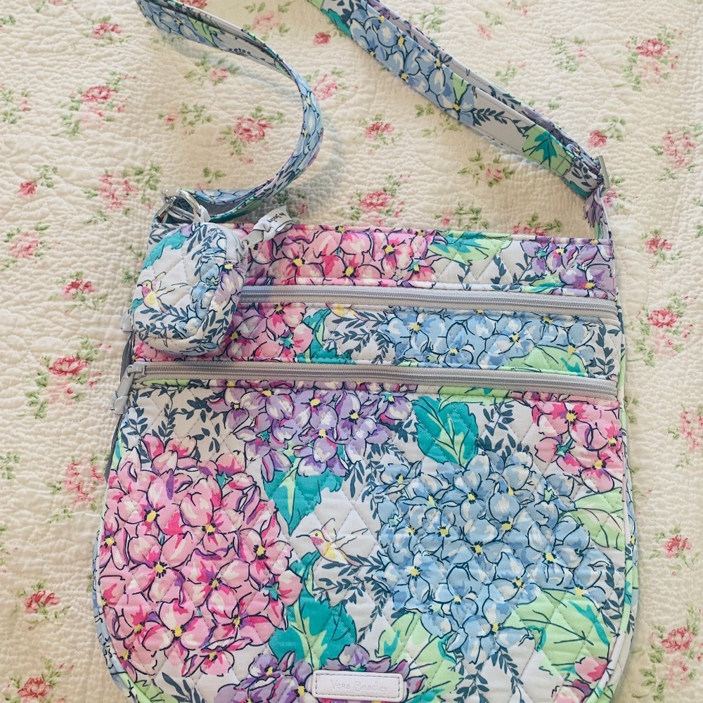 Vera Bradley Happy Hydrangeas Trio Zip Hipster